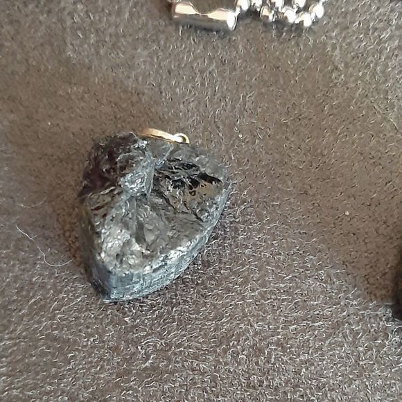 Sterling Silver and titanium genuine tektite moldavite meteorite boho necklace - Picture 7 of 7